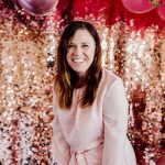 Rose Gold Backdrop with Balloon Garland