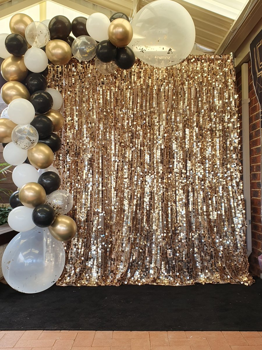 Champagne Gold Sequin Backdrop Hire