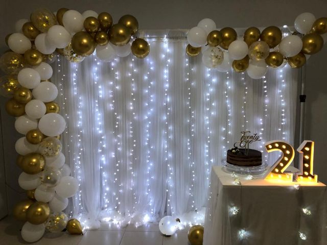 Tulle and Fairy Lights Backdrop Hire